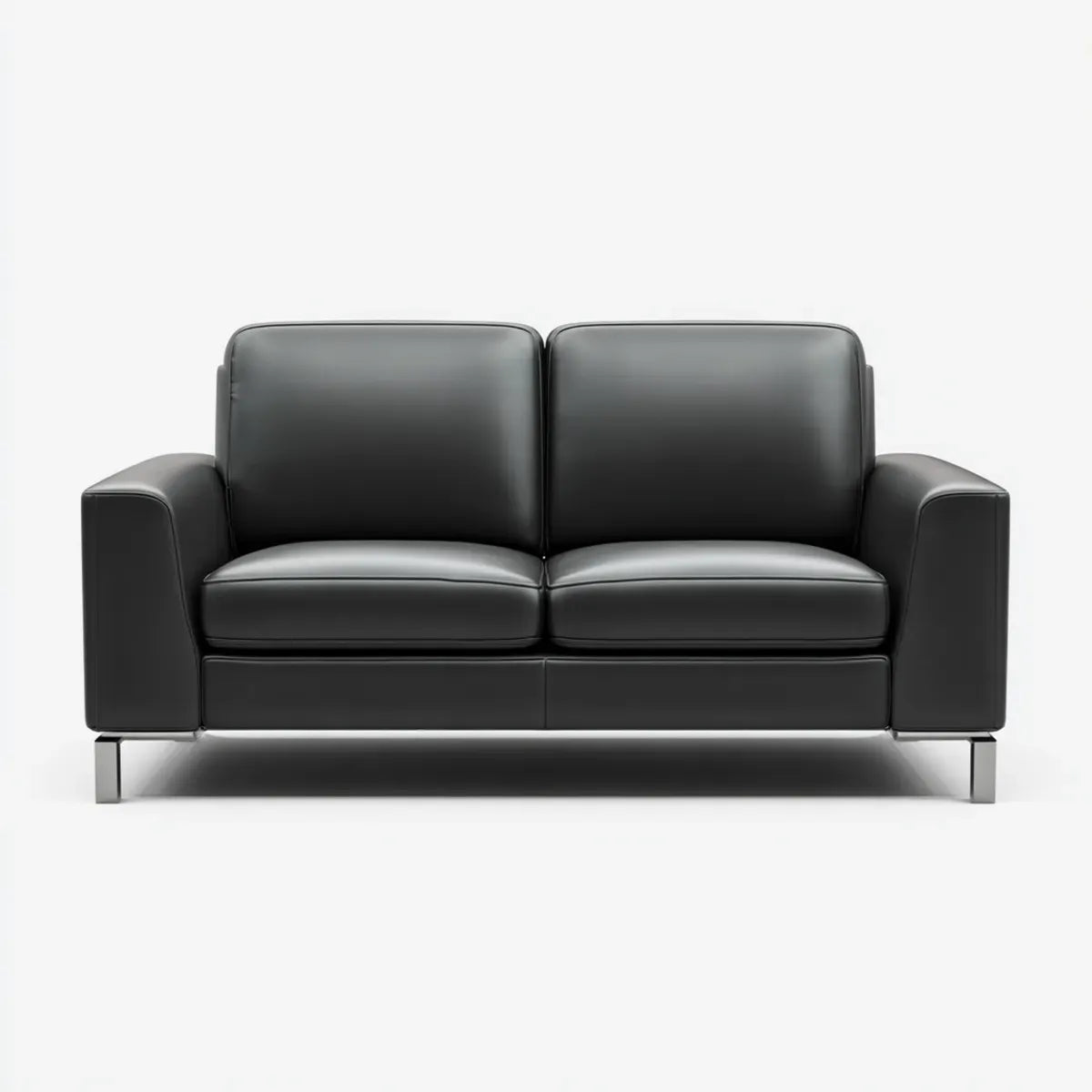 2-Sitzer Sofa Schwarz aus PU-Kunstleder rechteckig 160 x 85 x 82 cm