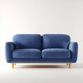 2-Sitzer Sofa Blau 160 x 85 x 82 cm Polyester mit Massivholzfüßen Rechteckig