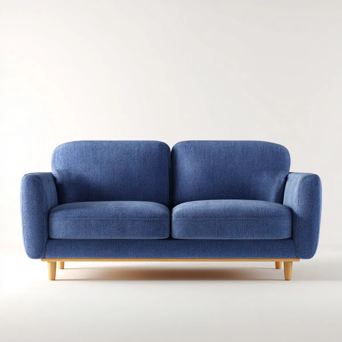 2-Sitzer Sofa Blau 160 x 85 x 82 cm Polyester mit Massivholzfüßen Rechteckig