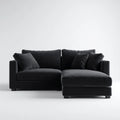 Ecksofa mit Recamiere Schwarz 230 x 155 x 85 cm Polyester Rechteckig