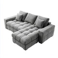 Ecksofa mit Recamiere Grau 270 x 170 x 85 cm Polyester L-Form