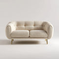 2-Sitzer Sofa Beige 170 x 85 x 78 cm Polyester mit abgerundeten Armlehnen