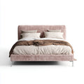 Polsterbett Doppelbett Rosa 180 x 200 cm Polyester-Samt Rechteckig