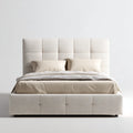 Polsterbett Doppelbett Creme 180 x 200 cm Polyester Rechteckig