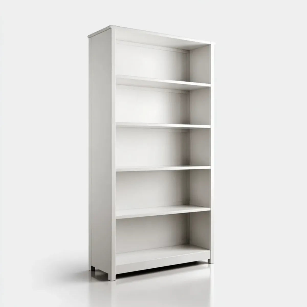 Bücherregal Weiß 80 x 30 x 200 cm aus MDF Rechteckig mit 5 offenen Fächern