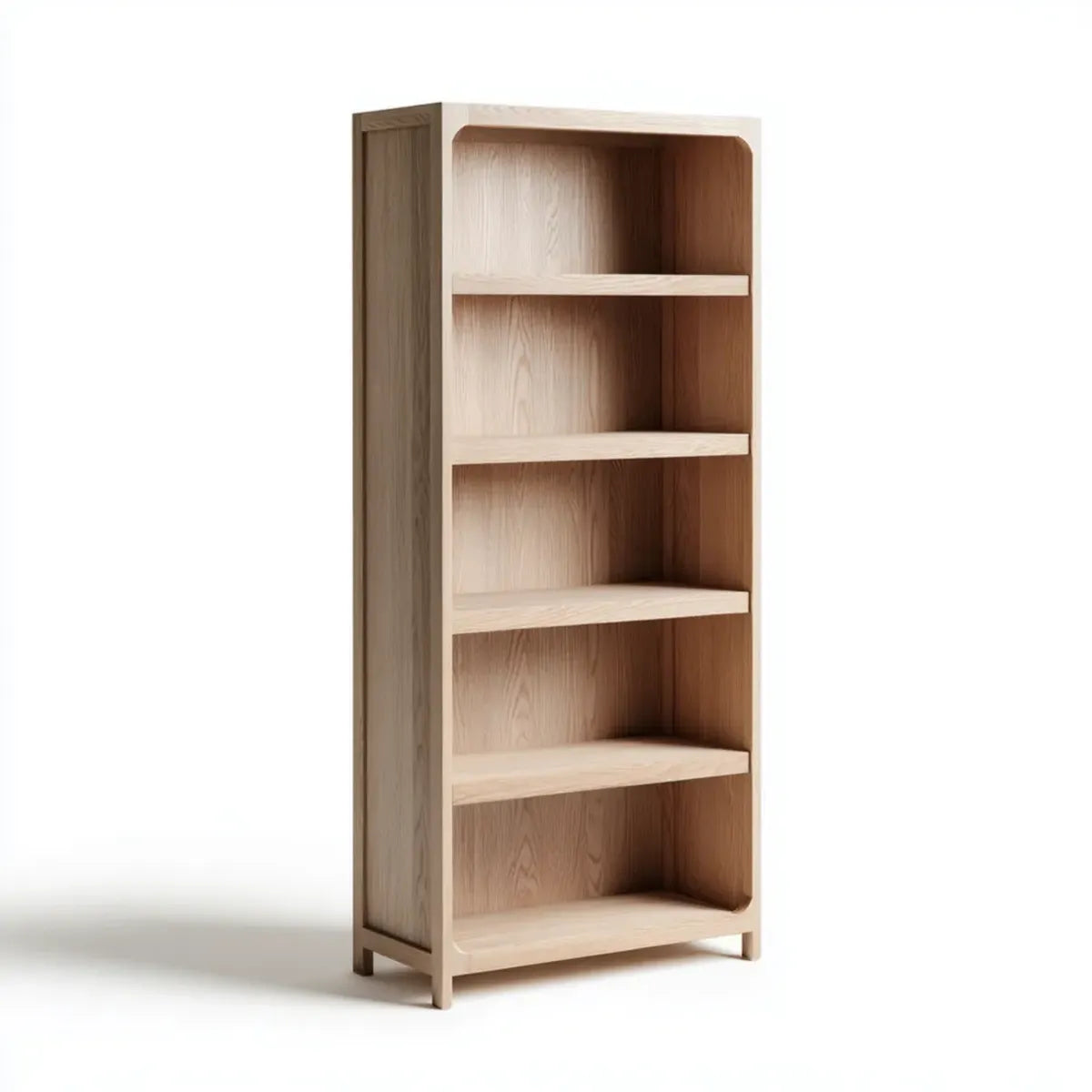 Bücherregal Standregal Eiche Natur Massivholz rechteckig 70 x 35 x 180 cm