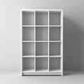 Bücherregal Standregal Weiß 90 x 30 x 180 cm Spanplatte Rechteckig 12 Fächer