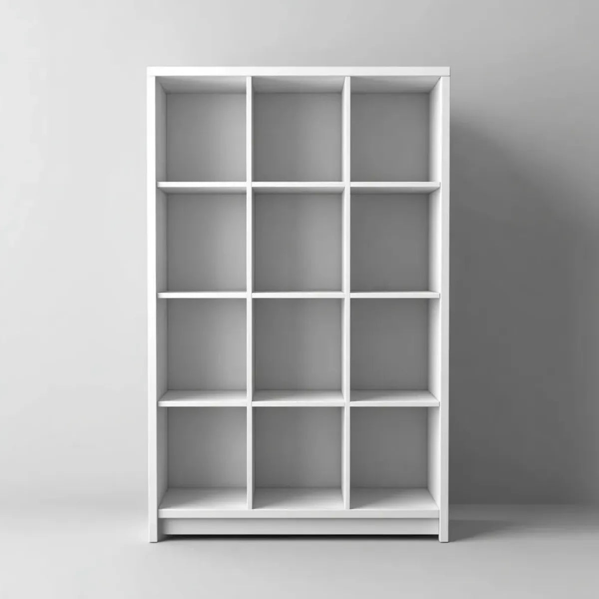 Bücherregal Standregal Weiß 90 x 30 x 180 cm Spanplatte Rechteckig 12 Fächer