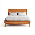Doppelbett Massivholz Honigbraun 160 x 200 cm mit rechteckigem Kopfteil