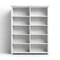 Bücherregal Weiß 160 x 24 x 180 cm aus Spanplatte rechteckig mit 10 offenen Fächern