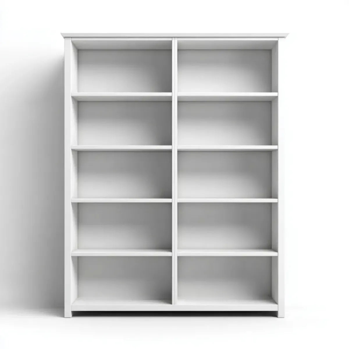 Bücherregal Weiß 160 x 24 x 180 cm aus Spanplatte rechteckig mit 10 offenen Fächern