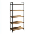 Standregal Bücherregal Eichefarben Schwarz 80 x 35 x 180 cm aus MDF und Stahl Rechteckig